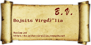 Bojsits Virgília névjegykártya